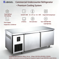 Réfrigérateur commercial à température unique avec refroidisseur d'air en acier inoxydable et affichage numérique