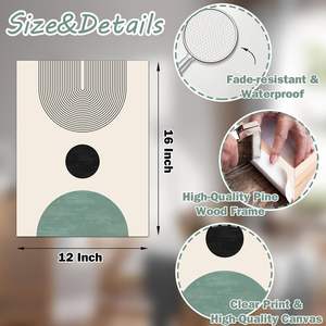 ชุดศิลปะติดผนังสไตล์โบโฮ<span class=keywords><strong>3</strong></span>ชุดผ้าแนวเรขาคณิตแบบมินิมอลลิสสำหรับตกแต่งศิลปะผ้าใบสีเขียวดวงอาทิตย์สำหรับห้องพักที่ทันสมัย - Product Image 5