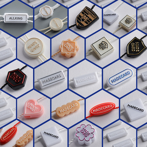 공급 업체는 자신의 브랜드 로고 양각 패션 럭셔리 태그 로프 플라스틱 행 태그 문자열 잠금 의류 씰 태그를 사용자 정의 - Product Image 3