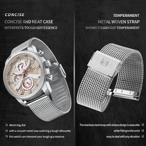 Naviforce 9211 negocios moda lujo Original impermeable Nylon malla acero hombre relojes de pulsera para hombres reloj Masculino - Product Image 4