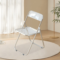 Chaise de salle à manger moderne créative transparente en acrylique pliable durable dossier empilable en plastique PC pour la maison et les écoles meubles