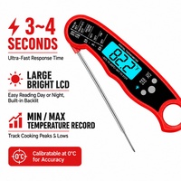 Thermomètre numérique pliable étanche à lecture instantanée pour cuisine, four, barbecue, viande, bonbons – Large plage de température, haute précision