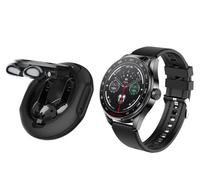 Montre connectée tendance avec écouteurs 2-en-1, suivi d'activité, fréquence cardiaque, sommeil, réveil, NFC, écran HD, appels Bluetooth, sport, magnétique