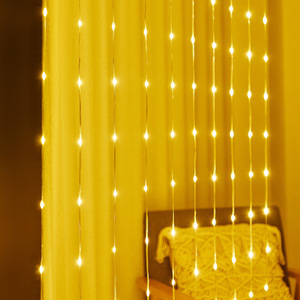 Guirnalda de <span class=keywords><strong>Luces</strong></span> LED en <span class=keywords><strong>Cascada</strong></span>, Cadena de <span class=keywords><strong>Luces</strong></span> Navideñas para Exteriores, Impermeables, Solares, con Control Remoto, Cortina de Plástico IP44 - Product Image 2