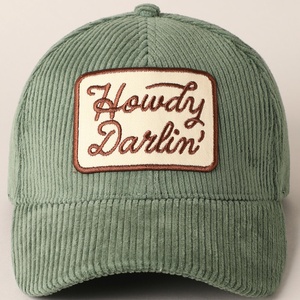 Casquette de baseball en velours côtelé 100% coton à 5 panneaux avec motif à pois brodé en 3D pour hommes et femmes - Product Image 4