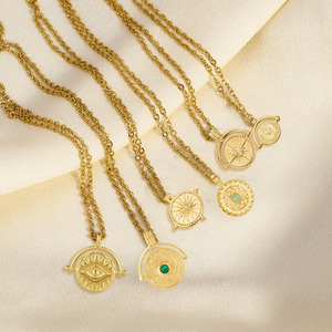 Collares de Acero Inoxidable Fundido, Novedad 2026, con Colgante de Sol y Ojo en Oro/Plata con Recubrimiento PVD, Joyería para Europa, Alemania, <span class=keywords><strong>Francia</strong></span> - Product Image 3