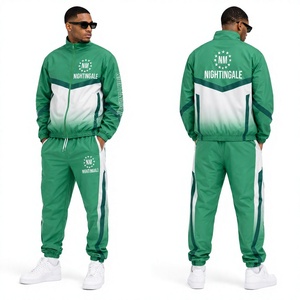 Conjunto Deportivo para Hombre, Nylon Liso, Personalizado, al por Mayor, Impermeable y Resistente al Viento, Chaqueta Deportiva Personalizada - Product Image 1