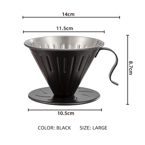 ที่กรองกาแฟแบบแมนนวล สแตนเลสสตีล สำหรับชงกาแฟแบบ Pour Over พร้อมที่กรองแบบใช้ซ้ำได้ อุปกรณ์ชงกาแฟทรงกรวยแบบมืออาชีพ เป็นมิตรกับสิ่งแวดล้อม - Product Image 5