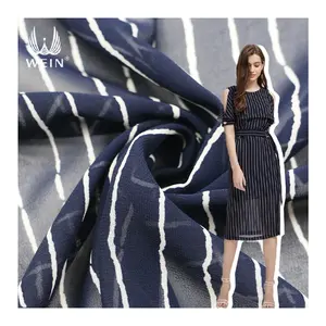 WI-A07 China suppliers woven stripe design pure chiffon dress printed dubai fabric for shirts