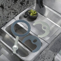 Accessoires de robinetterie en acier inoxydable et cuivre au design moderne en forme de fer à cheval avec fixation par vis pour salle de bain