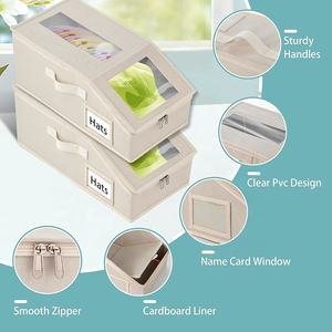 Caja de Almacenamiento <span class=keywords><strong>para</strong></span> Gorras de Tela No Tejida, Organizador Plegable con Cierre <span class=keywords><strong>para</strong></span> <span class=keywords><strong>Sombreros</strong></span>, <span class=keywords><strong>para</strong></span> Vendedores de AMZ - Product Image 3