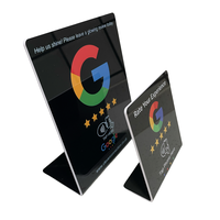 Soporte personalizado completo para Google Review y NFC, soporte de plástico para conectar con nosotros, código QR, soporte para menú NFC