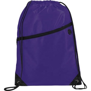 Sac à dos de sport grand format imperméable au design simple 2022, en polyester, avec cordon de serrage et poche pour écouteurs - Product Image 3