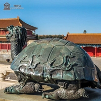Artisanat Métallique Chinois Classique, Statue de Dragon Tortue Longgui Feng Shui en Bronze Patiné pour la Maison et l'Hôtel