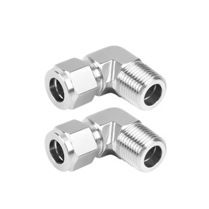 Codo <span class=keywords><strong>de</strong></span> Compresión <span class=keywords><strong>de</strong></span> Acero Inoxidable <span class=keywords><strong>de</strong></span> 90 Grados con Rosca Macho y Férula Simple/Doble para Líneas <span class=keywords><strong>de</strong></span> Aire - Product Image 5