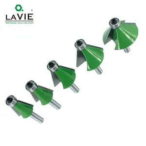 LAVIE 5pcs Set 8mm Shank Chamfer Router Bit 11.25 15 22.5 30 45 Degree Milling Cutter for Wood Woodworking Machine Tools MC02111