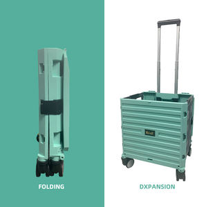 Opvouwbare Pp Abs Plastic Trolley Bagage Met 4 Wielen Draagbare Winkelwagen Grote Ruimte Koffer - Product Image 2