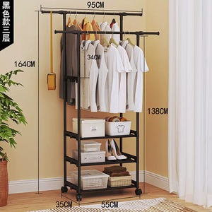 Organizzatore di ingresso a 4 livelli in acciaio al carbonio da 80cm stile semplice cappotto e scarpiera in bianco o nero per la moderna decorazione per la casa cappello - Product Image 2