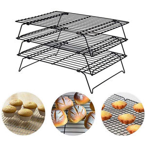 Sartén de aluminio para asar, estante de 3 niveles, negro, 460Mm X 660Mm, juego de Pan, pollo, Pizza y <span class=keywords><strong>Pie</strong></span> - Product Image 2