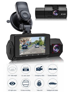 4K 3 Camera Dash Cam 4K + 1080P + 1080P Phía Trước Và Bên Trong Wifi GPS Xe Hộp Đen Điều Khiển Ghi Âm Cho Taxi Xe DVR Phía Sau Máy Ảnh - Product Image 2