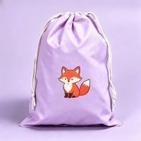Pochette à cordon personnalisée en toile imprimée avec un adorable panda de dessin animé, sac de rangement écologique pour l'emballage de cadeaux et l'organisation d'équipements sportifs