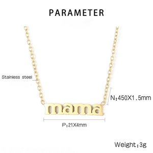 Collana con Ciondolo 'Mama' in Acciaio Inossidabile Placcato Oro 18K, Antiossidante e Impermeabile, Regalo per <span class=keywords><strong>la</strong></span> Festa della <span class=keywords><strong>Mamma</strong></span> - Product Image 5