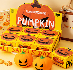 Divertido Juguete Blandito de Calabaza de Halloween, Juguete Antiestrés de Goma Suave para Apretar con la Mano, Juguete Sensorial de Descompresión - Product Image 1