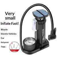 Pompe à pied portable multifonction pour vélo de route et usage domestique, avec manomètre, pour véhicules électriques/à batterie