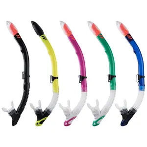 Nouveau design de <span class=keywords><strong>tuba</strong></span> semi-sèche en PVC avec embout buccal en silicone <span class=keywords><strong>pour</strong></span> adultes, entraînement de natation <span class=keywords><strong>sous</strong></span>-marine, tube respiratoire certifié CE - Product Image 1