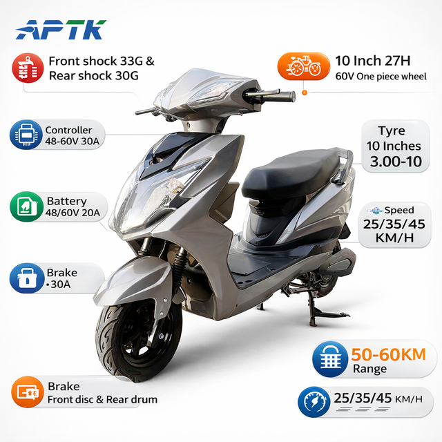 New Innovations Electric Moped 10 Inch 27H  60V /One Piece Wheel CKD Price Adult Electric Motorcycle