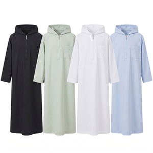 Robe à capuche pour garçon Layyin, stock d'usine, Moyen-Orient, Arabie Saoudite, Dubaï, Turquie, Thobe ethnique arabe pour garçon - Product Image 2