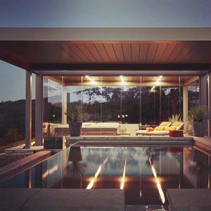 CLEARVIEW Pergula voladiza Pérgola Techo de vidrio Pérgola de aluminio eléctrica de <span class=keywords><strong>madera</strong></span> para exteriores para casa - Product Image 3