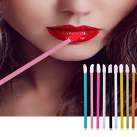 Pinceau à lèvres plat jetable en nylon, manche en plastique écologique, pour rouge à lèvres, brillant à lèvres, baume à lèvres, maquillage portable mini pour femmes, vente en gros