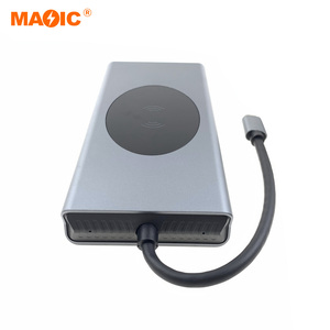 15 in 1 Usb c Hub 4K Type C to HDMI USB2.0 USB3.0 SD RJ45 <strong>VGA</strong> Audio <strong>Wireless</strong> Charger Hub Docking Station <strong>Adapter</strong> - Product Image 5