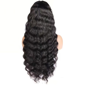 Barato 4*4 13*4 HD Transparente para Pelucas con Encaje Frontal, Cabello Humano 100% Virgen Remy, Ondulado Profundo <span class=keywords><strong>Natural</strong></span>, Negro, Doble Trama a Máquina - Product Image 2