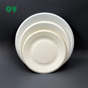 سماد أدوات المائدة PLA القابلة للتحلل كرافت الغذاء ورقة صناديق طبق للسلطة ل يسلب