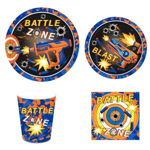 Huancai - Juego <span class=keywords><strong>de</strong></span> Vajilla Desechable <span class=keywords><strong>de</strong></span> Papel para Fiestas <span class=keywords><strong>de</strong></span> Dardos, Platos, Vasos y Servilletas con Diseño <span class=keywords><strong>de</strong></span> Zona <span class=keywords><strong>de</strong></span> Batalla, para Decoración <span class=keywords><strong>de</strong></span> Fiestas <span class=keywords><strong>de</strong></span> Cumpleaños Infantiles - Product Image 1