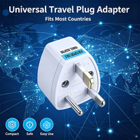 Adaptor Colokan Listrik Global 10A 250V, Konverter Soket Ekstensi Multi Negara Mini Portabel untuk Perjalanan Bisnis dan Studi