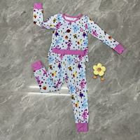Ensemble de pyjamas pour bébé, vêtements pour enfants, ensemble deux pièces, pyjama en bambou pour bébé, motifs variés, vêtements pour enfants, pyjama à manches longues