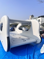 Nouveau design de yacht gonflable avec auvent pare-soleil pour les loisirs aquatiques et les bals sur l'eau, bateau gonflable flottant