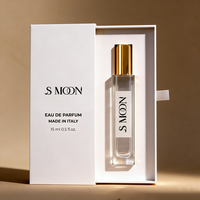 Vente en gros de flacons de parfum en verre carré transparent de luxe de 10 ml, finition mate, échantillon de parfum, emballage de parfum en boîte