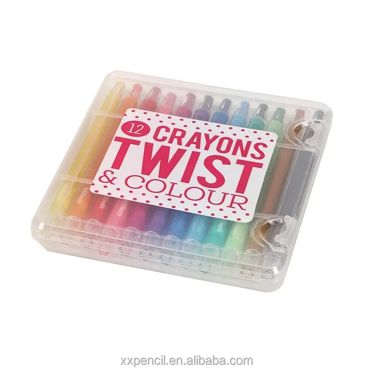 12 colores, un juego de caja de Gel sólido lavable no tóxico Crayon Tempera Paint Sticks twistable niños arte pintura elementos