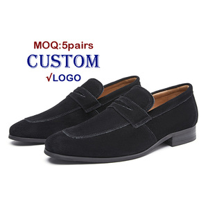 New Arrival Luxury Men's Dress Shoes Genuine Leather Loafers <b>Pointed</b> Toe Slip-On Height Increasing <b>Light</b> Fashion Trend - Product Image 3