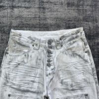 DENIMGUYS Nouveau Design Jean Homme Effet Usé avec Patchs en Relief aux Genoux, Style Urbain, Plissé et Logo Brodé