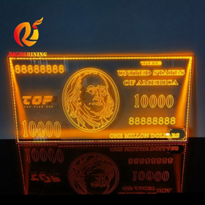 Richshining Led Nightclub Message Board Customized Logo Acrylic Board for Bar VIP Nightclub