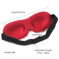 Masque pour les yeux Muqu SM Slave Roleplay réglable noir/rouge rembourré et cache-œil 3D pour couples, idéal pour la détente et le sommeil