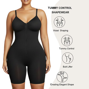 Body gainant sexy sans couture en nylon fin pour femme avec fermeture éclair pour le contrôle du ventre et l'amélioration des hanches - Product Image 3