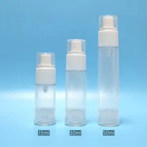 Botella de plástico sin aire para loción, 15ml, 30ml, 50ml