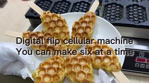 Machine à gaufres à crème glacée antiadhésive commerciale Petite entreprise Gaufres sur bâton <span class=keywords><strong>Forme</strong></span> de nid d'abeille Machine à gaufres - Product Image 4