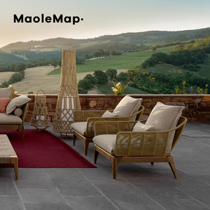 Salon jardin extérieur luxuriant rustique teck canapé piscine meubles balconi patio <span class=keywords><strong>osier</strong></span> chaises <span class=keywords><strong>terrasse</strong></span> <span class=keywords><strong>fauteuil</strong></span> en bois - Product Image 6